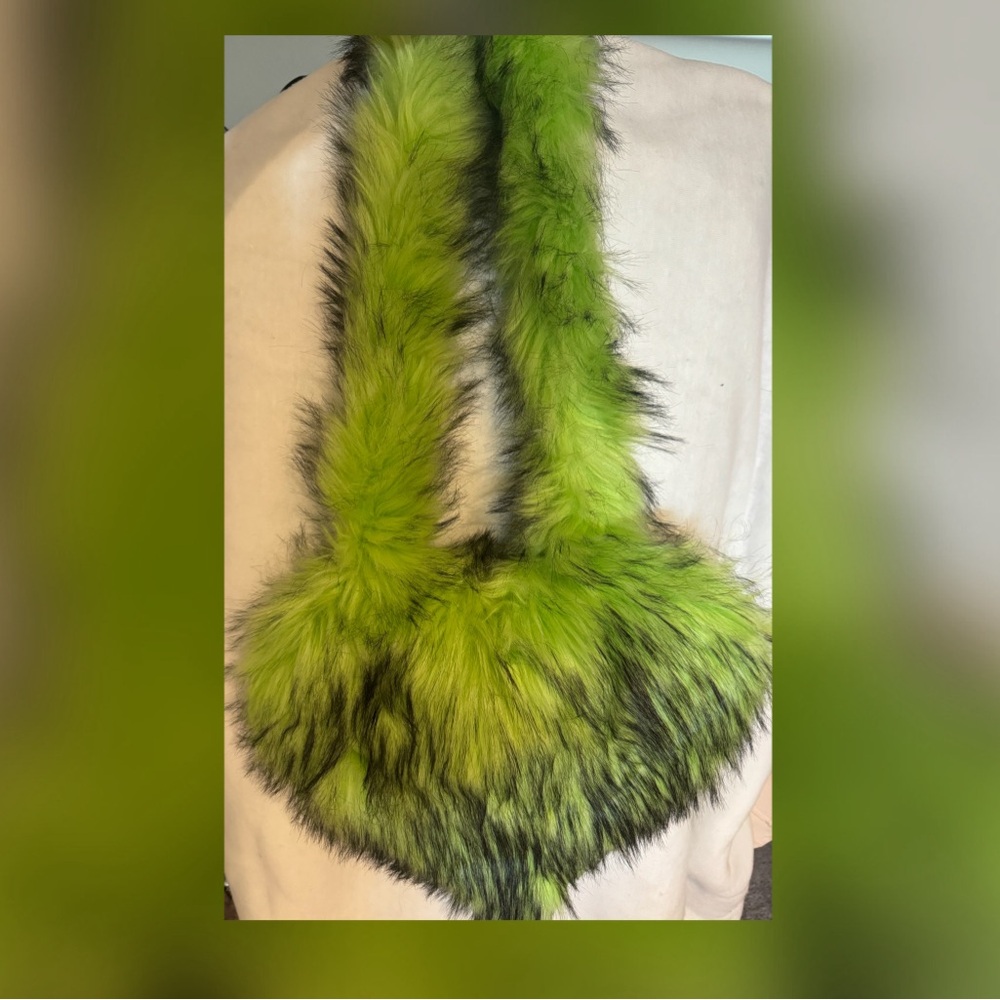 Vibrant Green Faux Fur bag